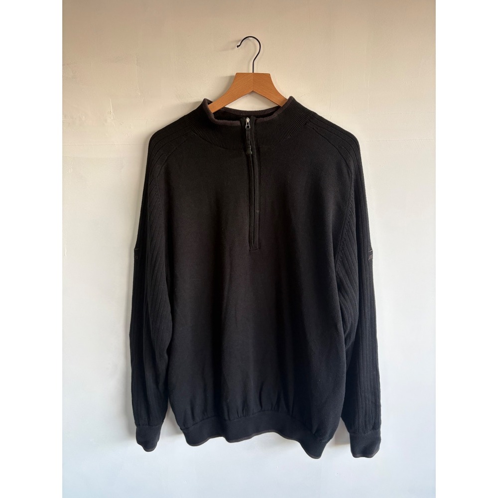 Mizuno Windlite Quarter Zip Mens XL Black academia golf classic preppy pullover.